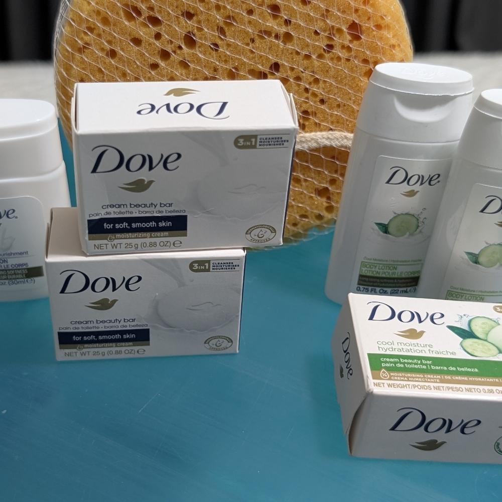 DOVE 6-piece Travel Size Set: Beauty Bars and Lotions